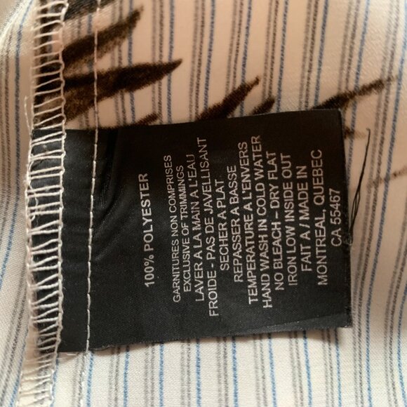 MELISSA NEPTON-  sleeveless faux wrap blouse white - blue pink flowers - large - Picture 10 of 10